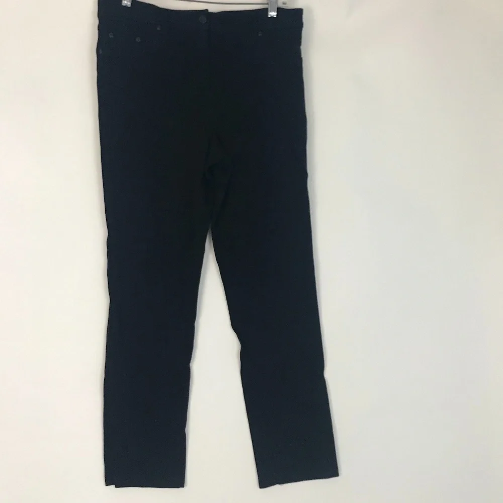 Laura Ashley Black Ponte Stretchy Knit Straight Leg Pant